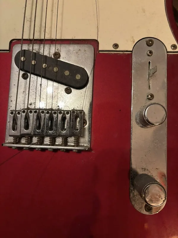 Guitar before professional restoration at The Axe Forge, Gateshead
